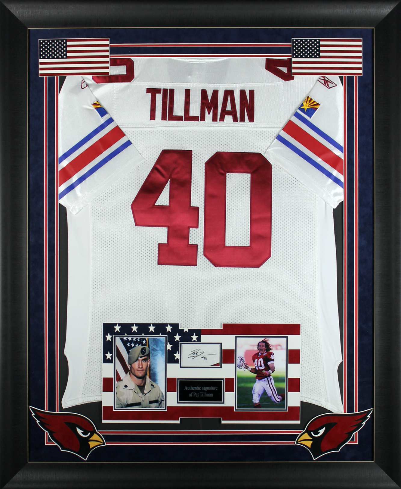 Pat Tillman Framed Jersey.Charity 